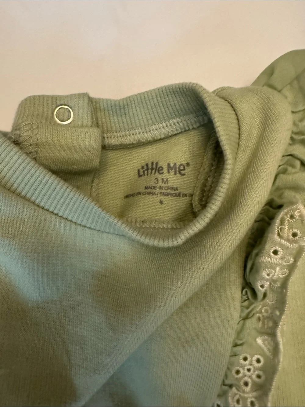 Little Me Baby Girl Sage Green Ruffle Top & Jogger Set